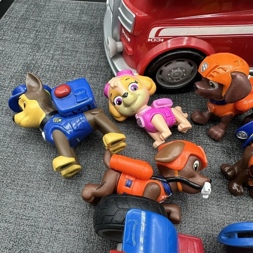 Paw Patrol Toy Lot Figures Vehicles Ryder Marshall Chase Skye Rubble Zuma